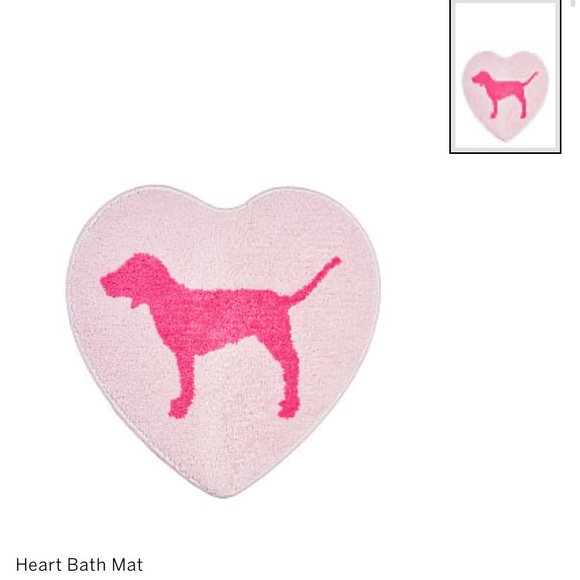 NEW💕VS PINK HEART PUP BATH MAT / DOG RUG - Picture 2 of 3
